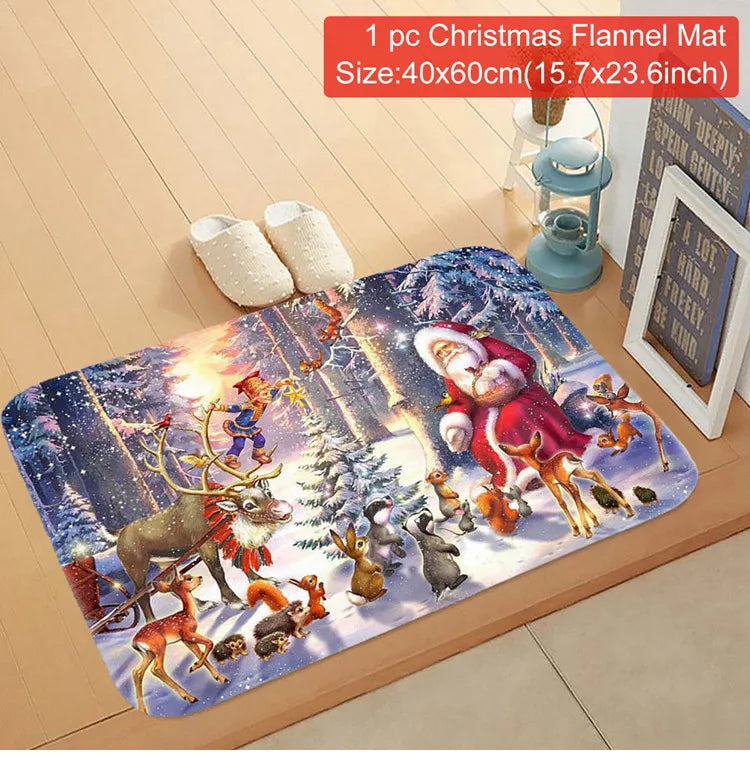 Christmas Door Mat Santa Claus Outdoor Carpet