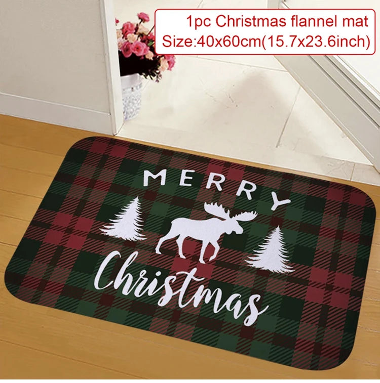 Christmas Door Mat Santa Claus Outdoor Carpet