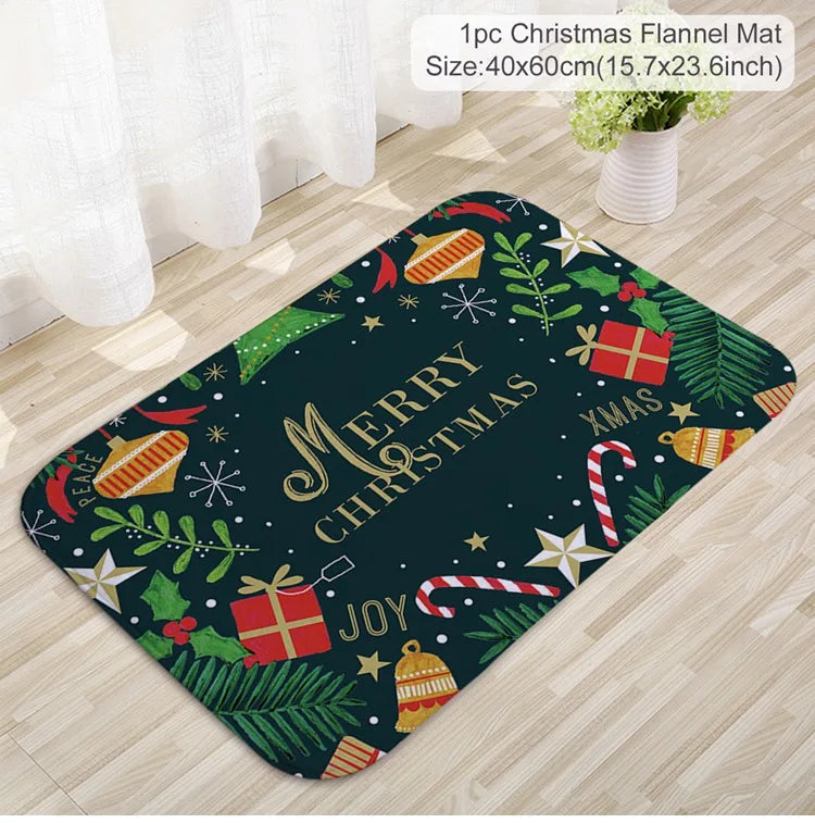 Christmas Door Mat Santa Claus Outdoor Carpet