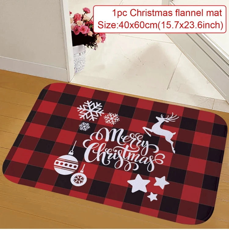 Christmas Door Mat Santa Claus Outdoor Carpet