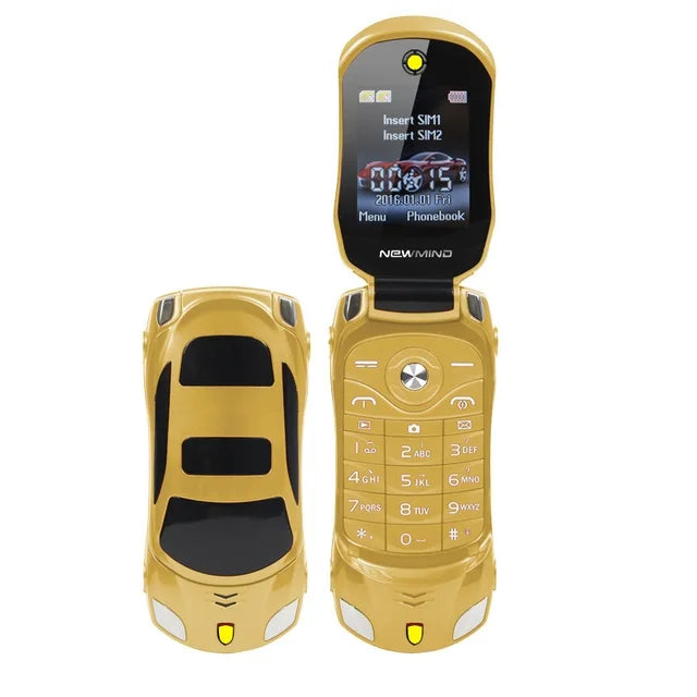 Original Newmind F15 Unlocked Flip Mobile Phone Designed as Mini Sport Car