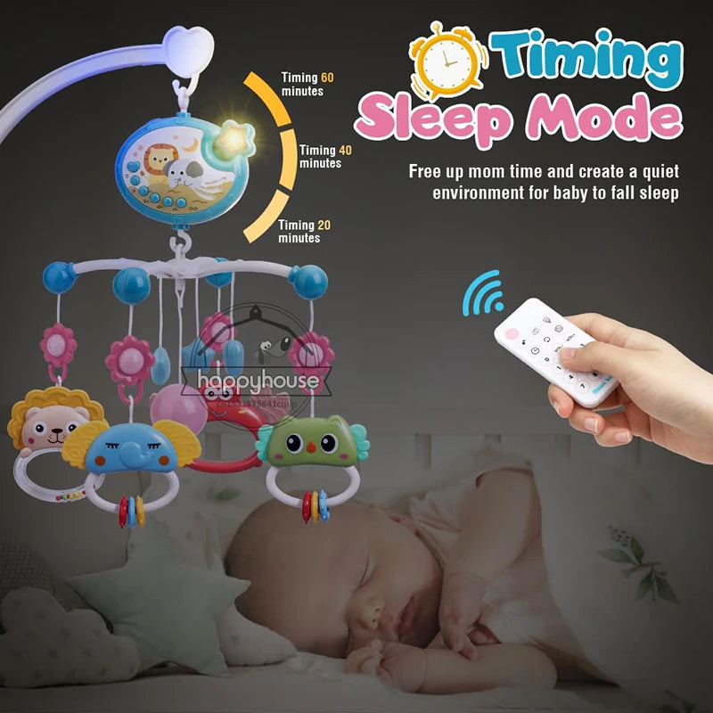Musical Baby Crib Mobile with Lights Music Projection for Infants 0-6 Months