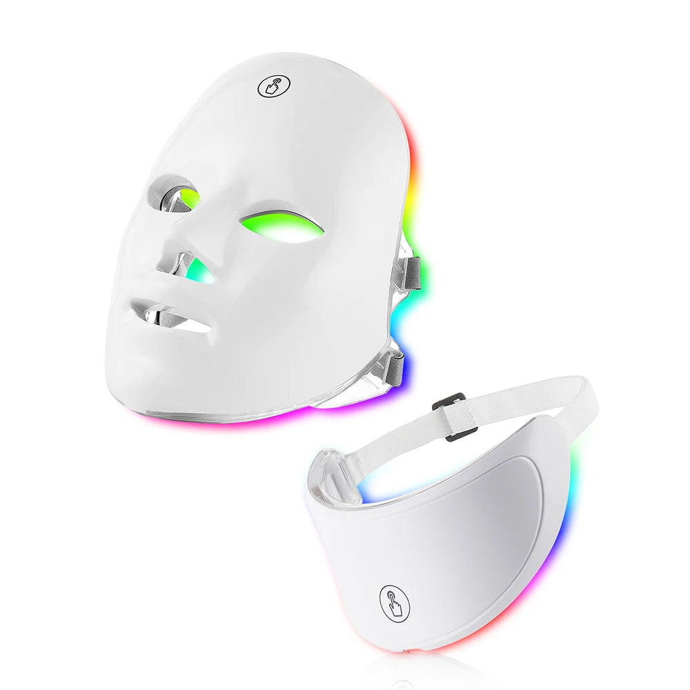 🌟 7 Colors LED Facial & Neck Light Therapy Mask