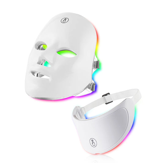 🌟 7 Colors LED Facial & Neck Light Therapy Mask