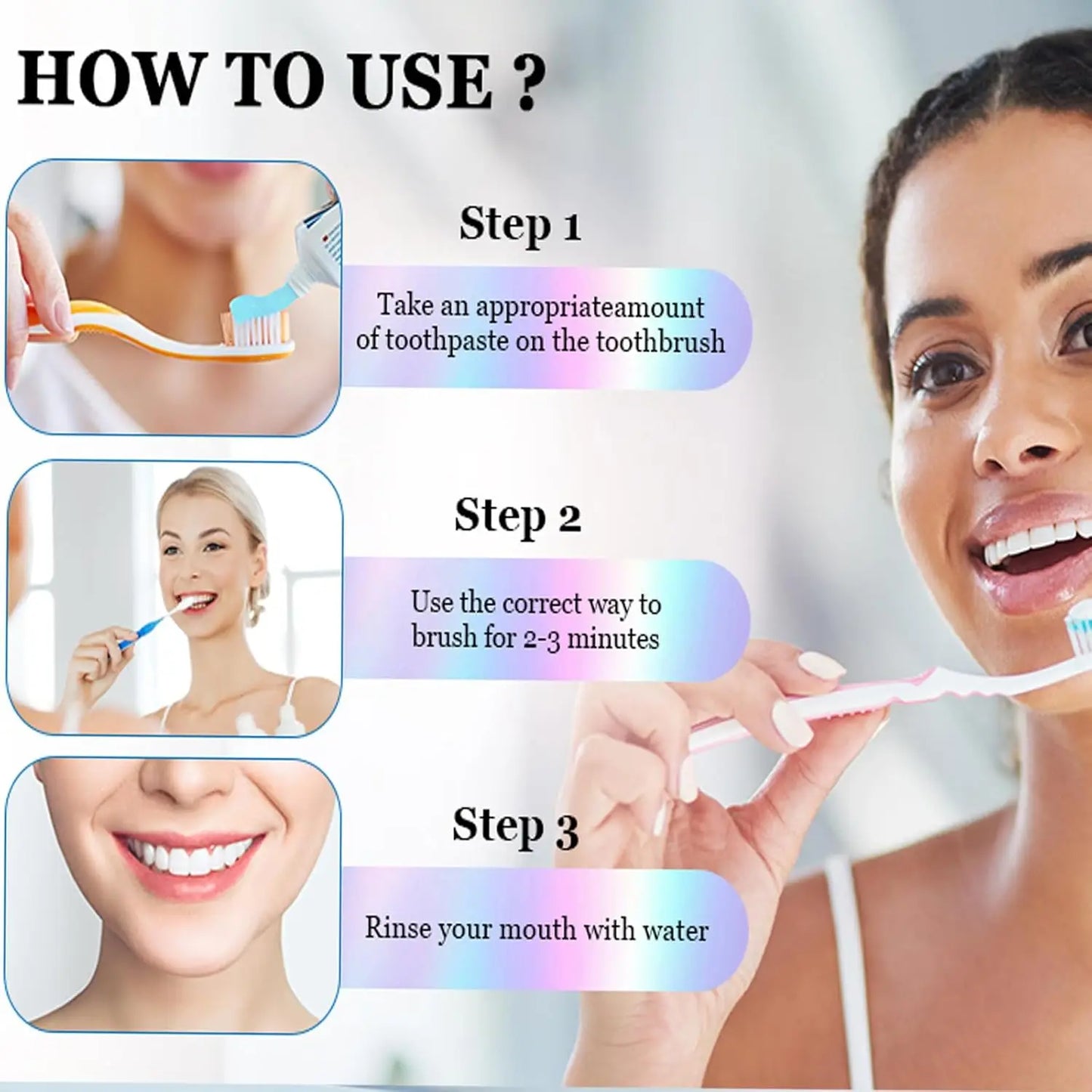 1/2/3pcs Niacinamide Toothpaste Intensive Teeth Whitening & Stain Removal