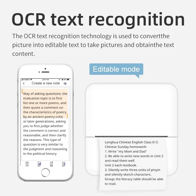 X6 mini HD Bluetooth portable Printer