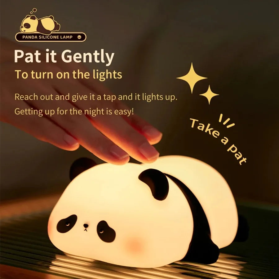 Touch Sensor Night Lights Cute Panda Silicone Lamp