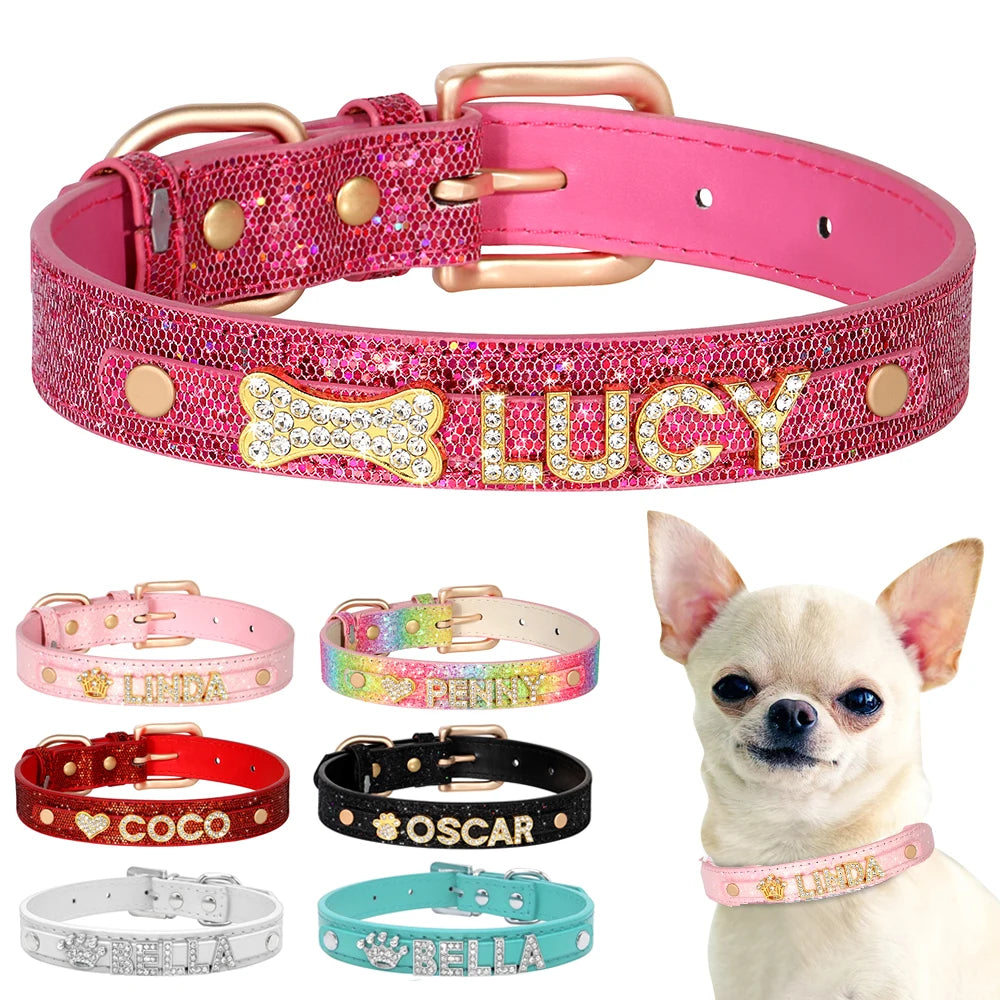 Personalized Small Dogs Chihuahua Collar Bling