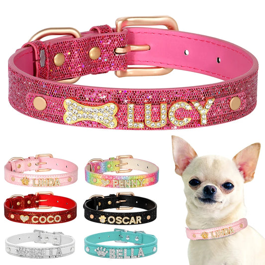 Personalized Small Dogs Chihuahua Collar Bling