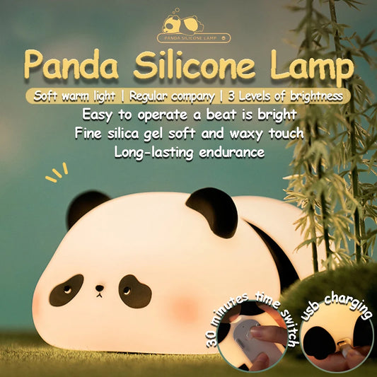 Touch Sensor Night Lights Cute Panda Silicone Lamp