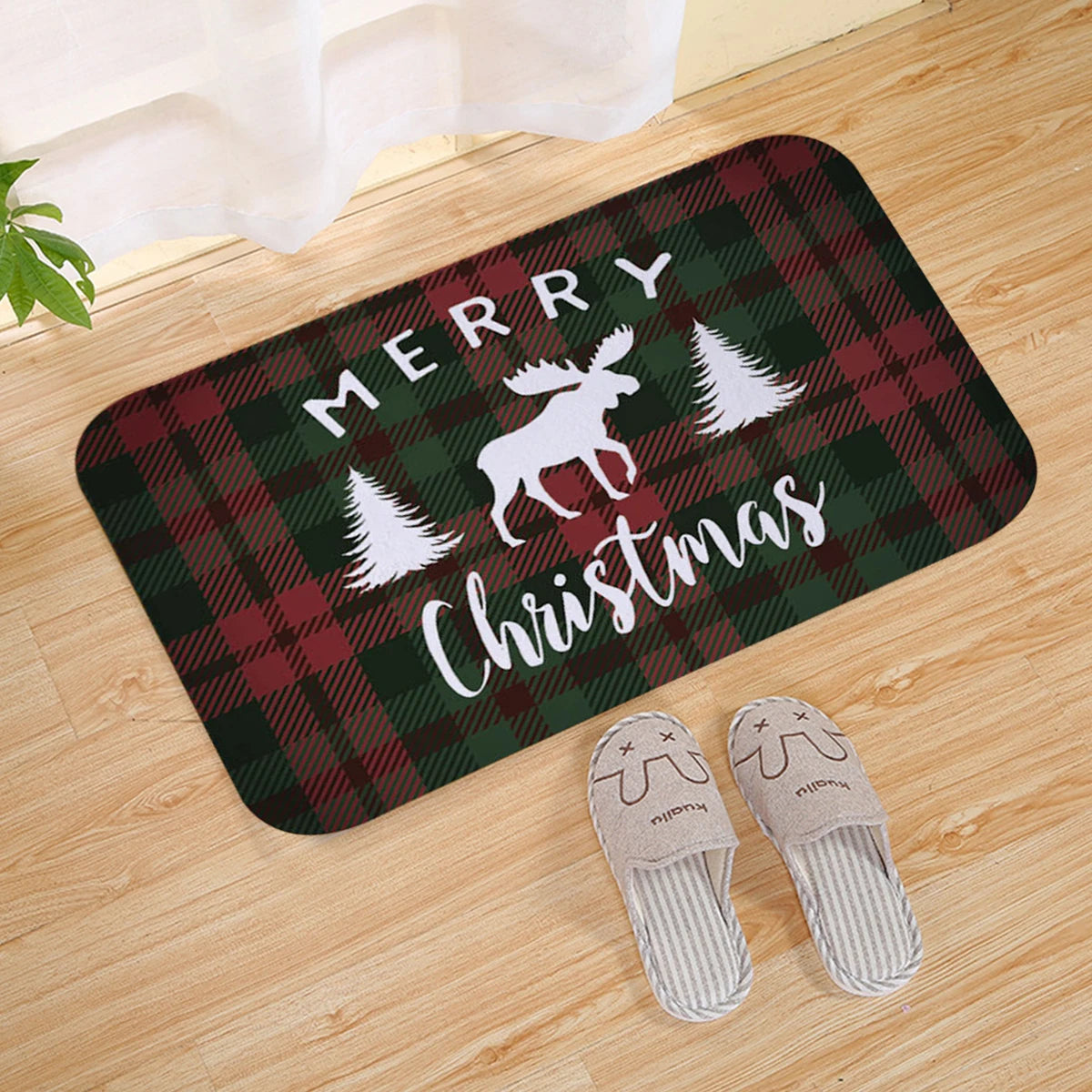 Christmas Door Mat Santa Claus Outdoor Carpet