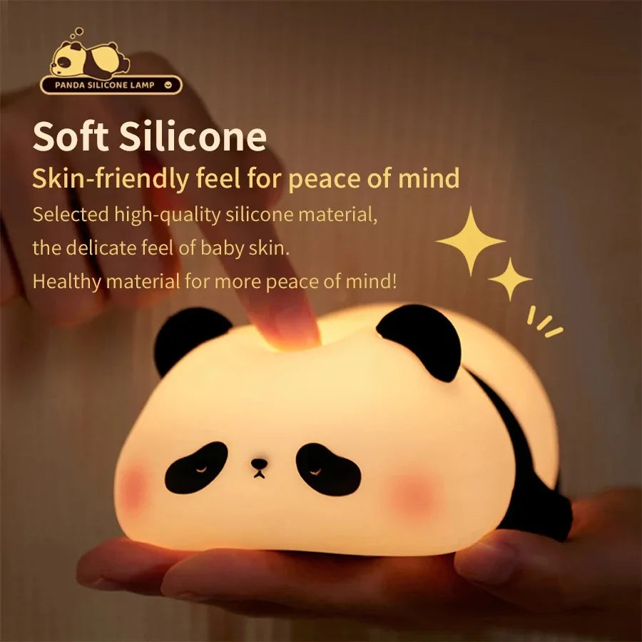 Touch Sensor Night Lights Cute Panda Silicone Lamp