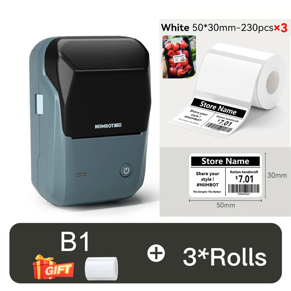 NIIMBOT B1 Portable Thermal Printer Compatible with Smartphones & PC