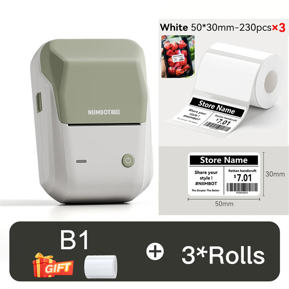 NIIMBOT B1 Portable Thermal Printer Compatible with Smartphones & PC