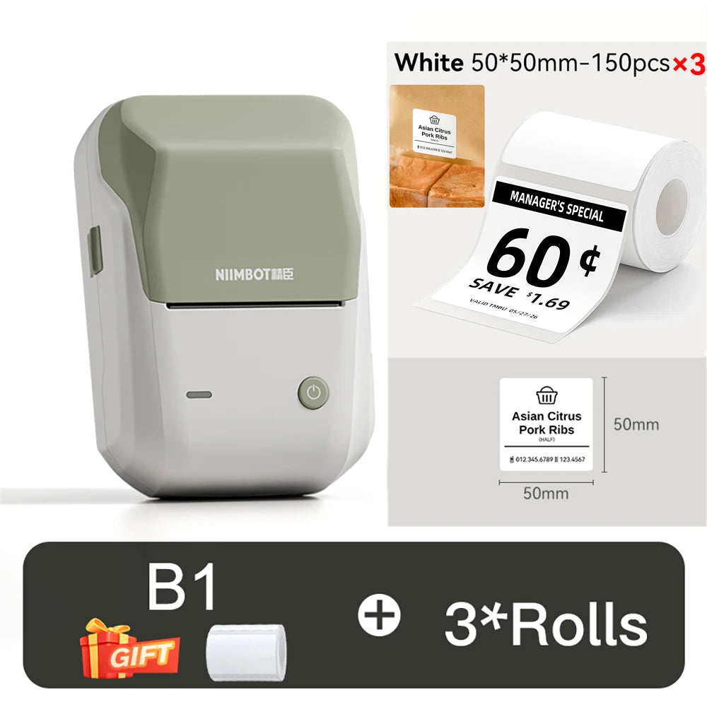 NIIMBOT B1 Portable Thermal Printer Compatible with Smartphones & PC