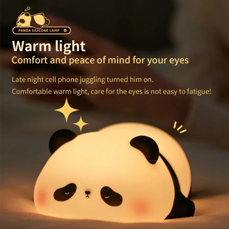Touch Sensor Night Lights Cute Panda Silicone Lamp