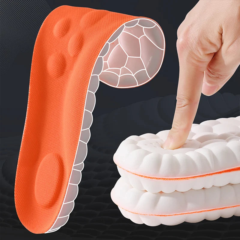 1/2/4pairs Latex Sport Insoles Soft High Elasticity Shoe Pads