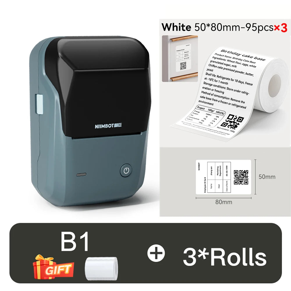 NIIMBOT B1 Portable Thermal Printer Compatible with Smartphones & PC