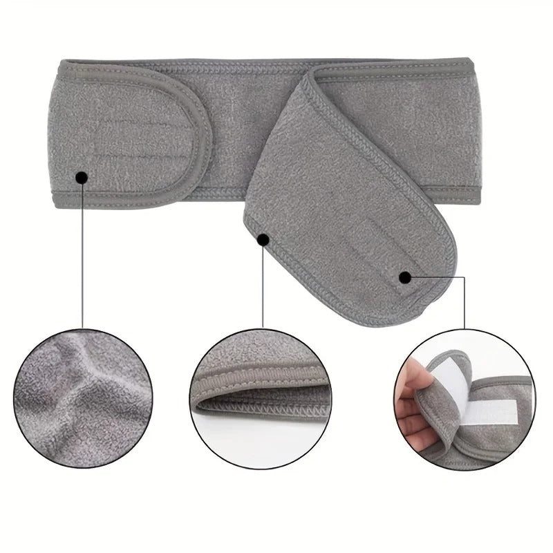 Women's Adjustable Wide Headband - Great Cosmetic Accessory for Yoga, Sports, Spa, Bath, Shower, Makeup and Face Wash