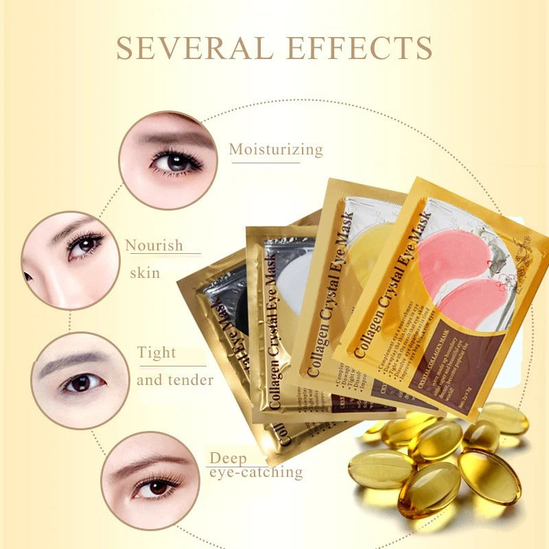 20Pcs=10Pairs Gold Collagen Crystal Eye Mask For skincare