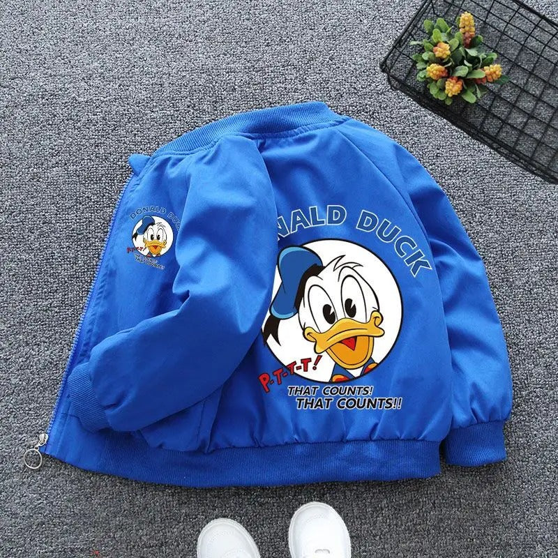 New Spring Mickey Mouse Baby Boys Hooded Jacket Autumn Baby Girls Cartoon Zipper Long Sleeve Casual Clothing Kids Outerwear Coat