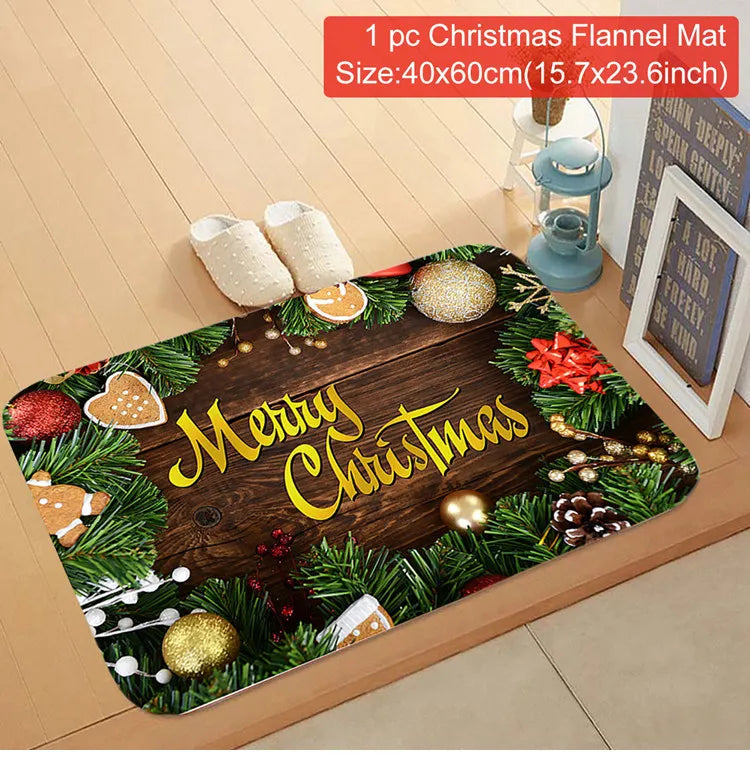 Christmas Door Mat Santa Claus Outdoor Carpet
