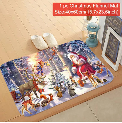 Christmas Door Mat Santa Claus Outdoor Carpet