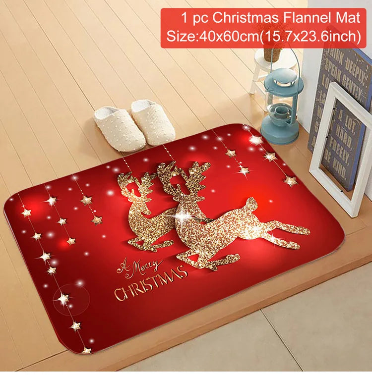 Christmas Door Mat Santa Claus Outdoor Carpet