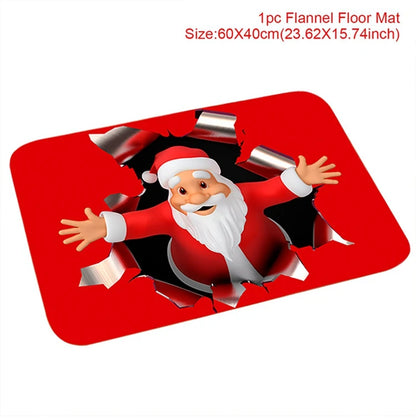 Christmas Door Mat Santa Claus Outdoor Carpet
