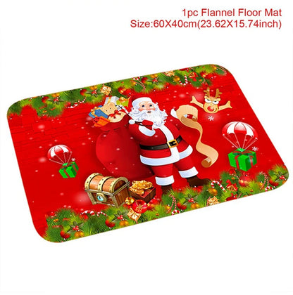 Christmas Door Mat Santa Claus Outdoor Carpet