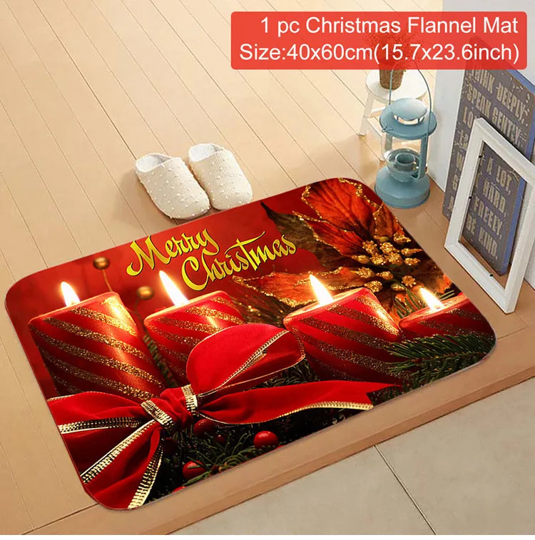 Christmas Door Mat Santa Claus Outdoor Carpet
