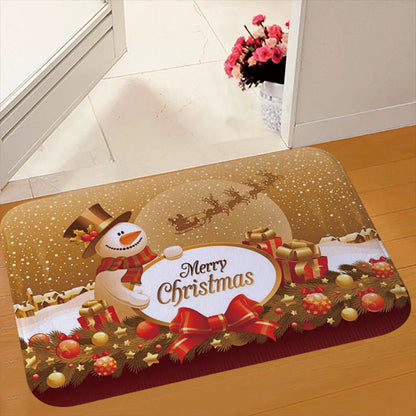 Christmas Door Mat Santa Claus Outdoor Carpet