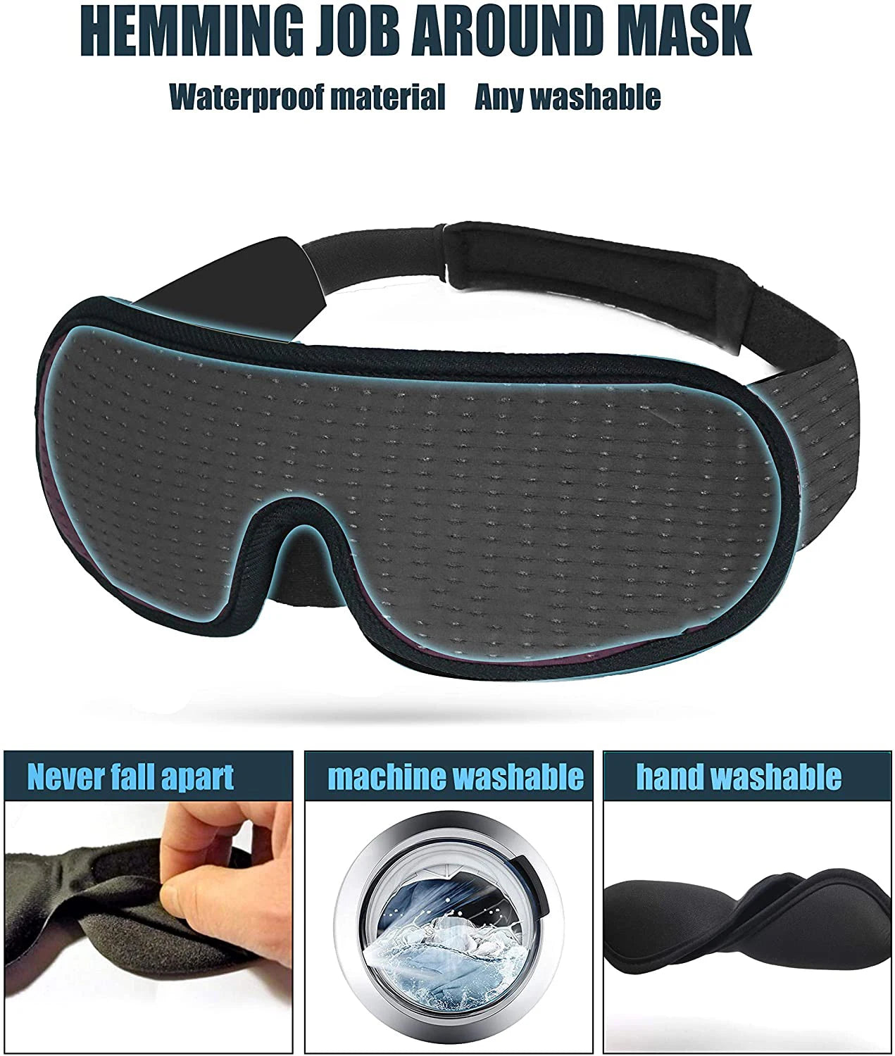 3D Eye Mask for Sleep Lights Blockout & Soft Padded