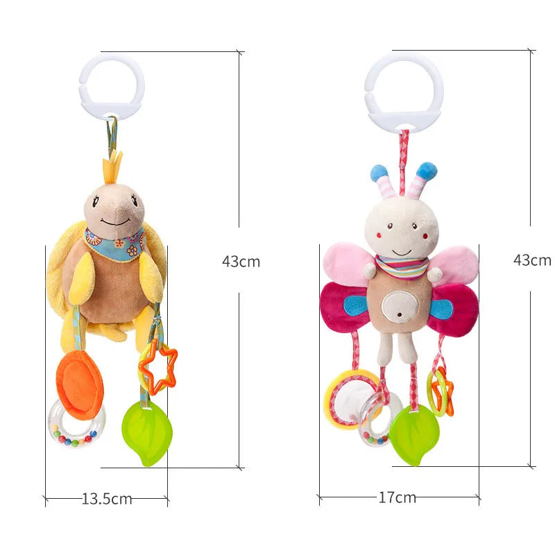 Good Quality Newborn Baby Rattles Plush Stroller Cartoon Animal