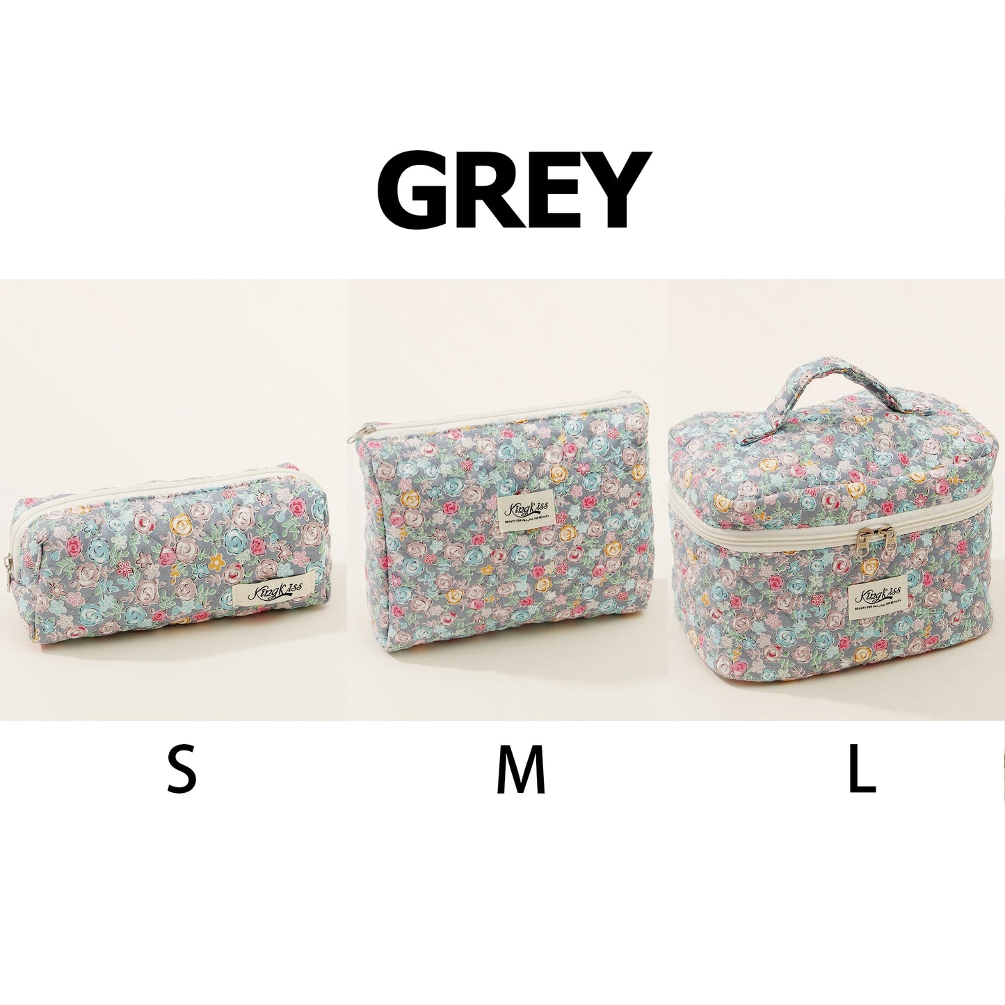 Cute Quilted Cotton Makeup Bag