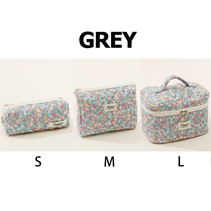 Cute Quilted Cotton Makeup Bag