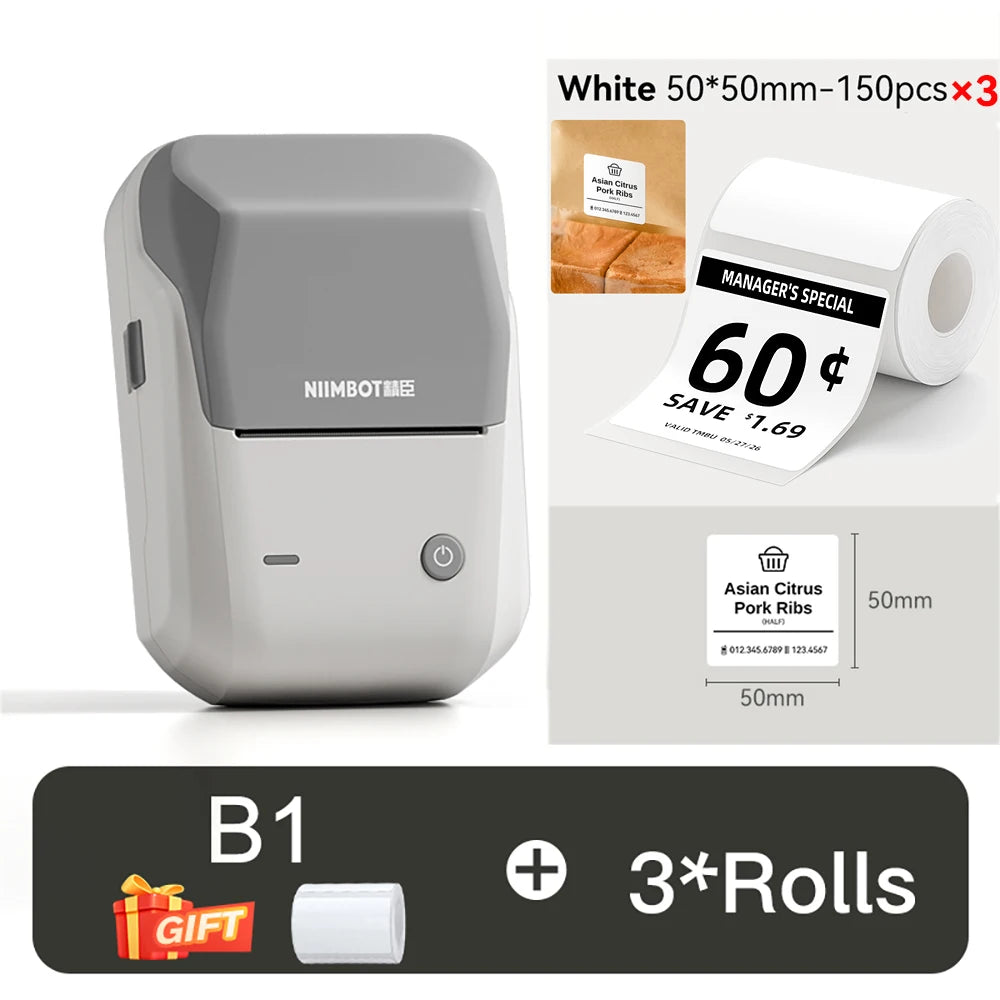 NIIMBOT B1 Portable Thermal Printer Compatible with Smartphones & PC