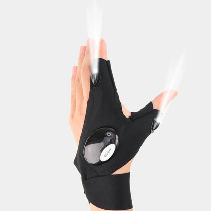 Night LED Half Finger Glove for Men & Women Outdoor & Waterproof