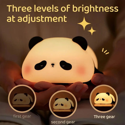 Touch Sensor Night Lights Cute Panda Silicone Lamp
