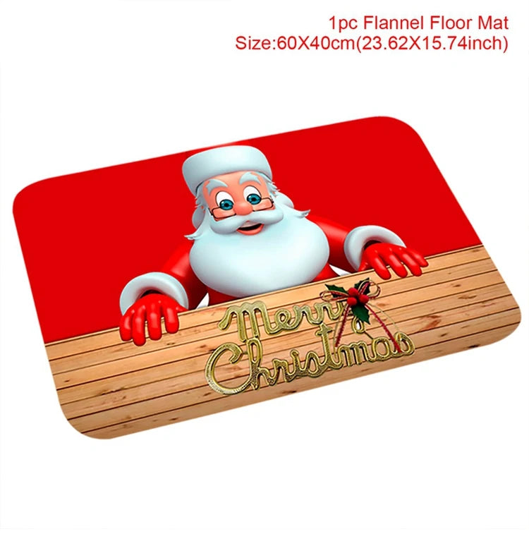 Christmas Door Mat Santa Claus Outdoor Carpet