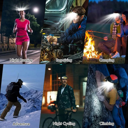 COB LED Headlamp Built-in Battery USB Rechargeable