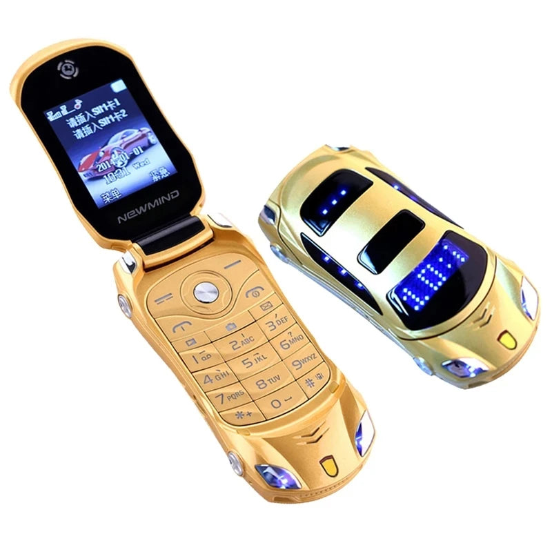 Original Newmind F15 Unlocked Flip Mobile Phone Designed as Mini Sport Car