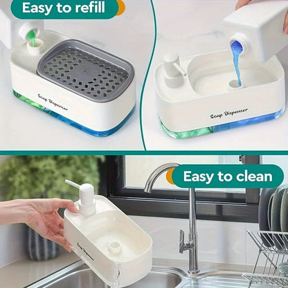 Hand and Dish Soap Dispenser Set 2-in-1 for Kitchen Sink