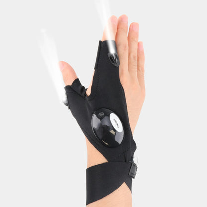 Night LED Half Finger Glove for Men & Women Outdoor & Waterproof