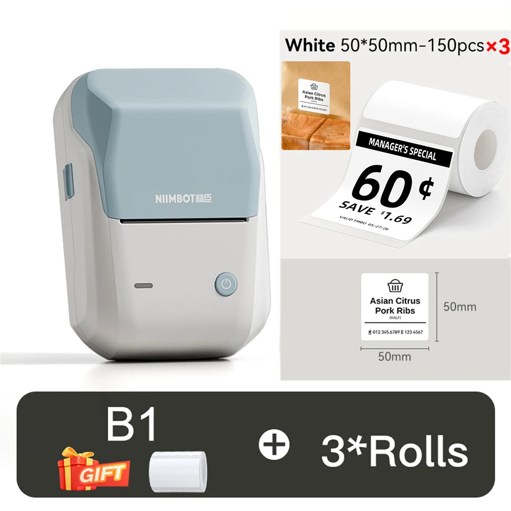 NIIMBOT B1 Portable Thermal Printer Compatible with Smartphones & PC