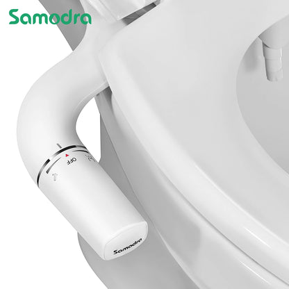 SAMODRA Bidet Attachment Ultra-Slim Toilet Seat Attachment Dual Nozzle