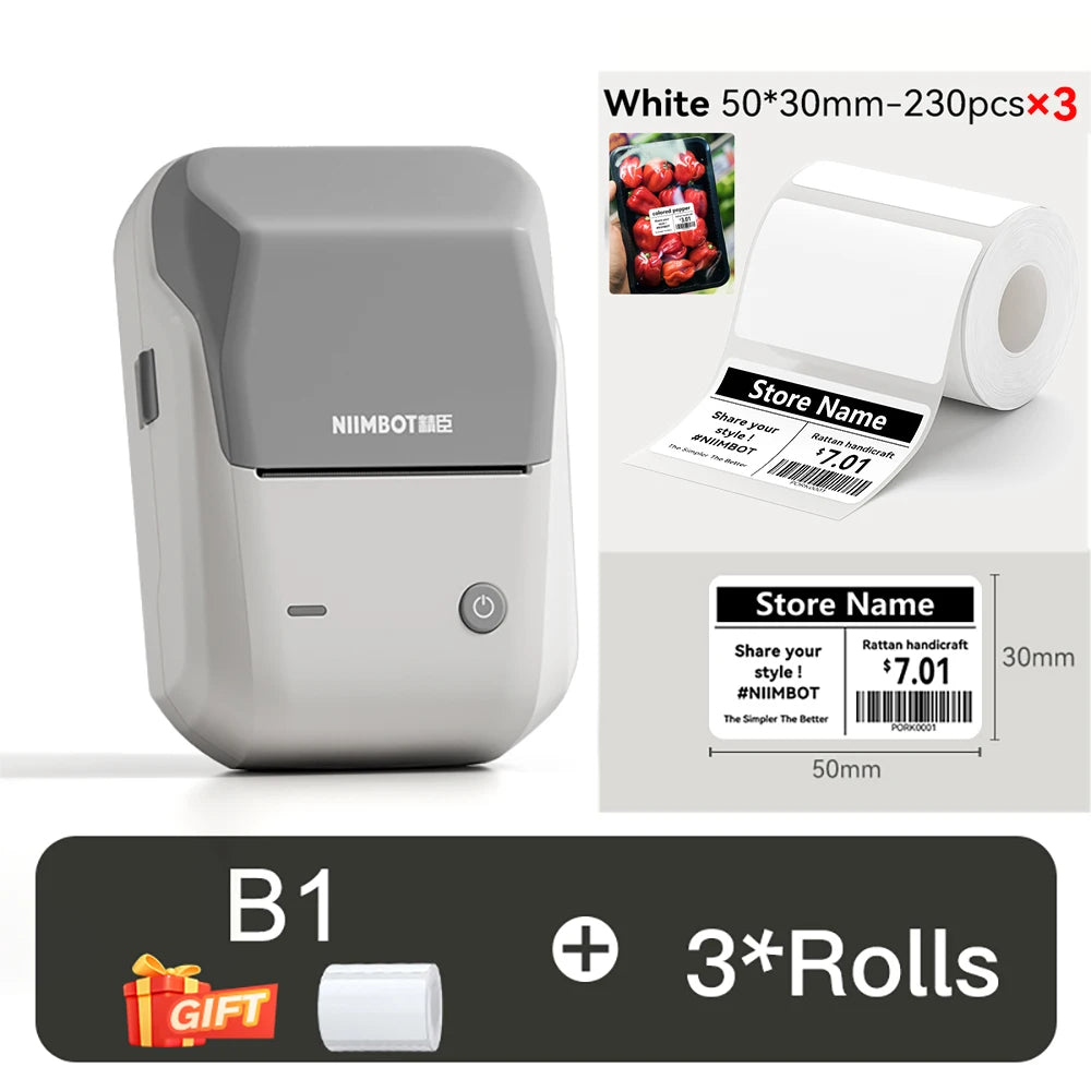 NIIMBOT B1 Portable Thermal Printer Compatible with Smartphones & PC