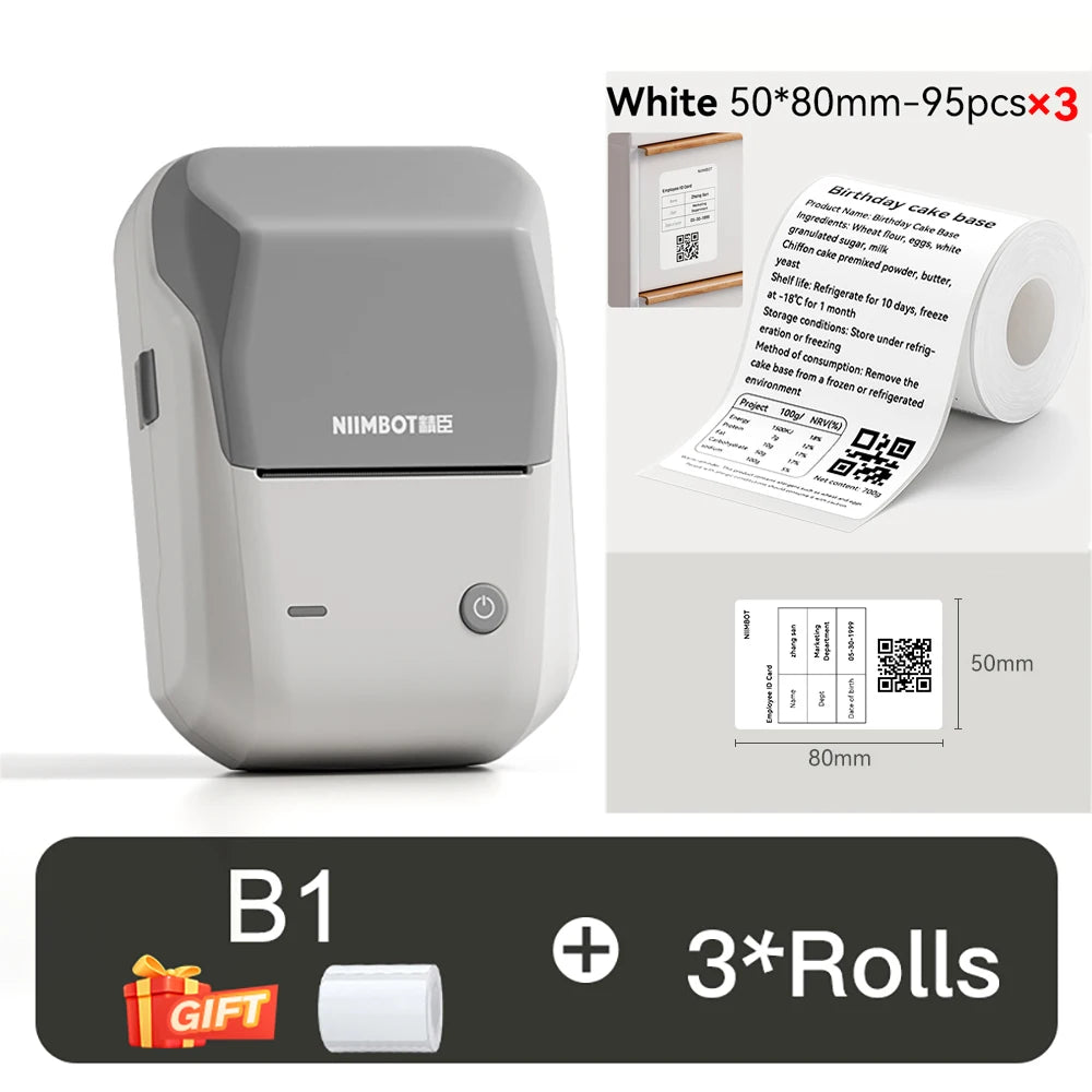 NIIMBOT B1 Portable Thermal Printer Compatible with Smartphones & PC