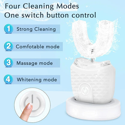 Wireless & chargeable silicone U-shaped toothbrush