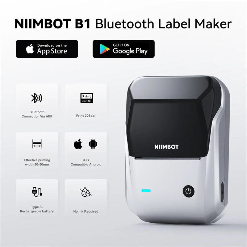 NIIMBOT B1 Portable Thermal Printer Compatible with Smartphones & PC